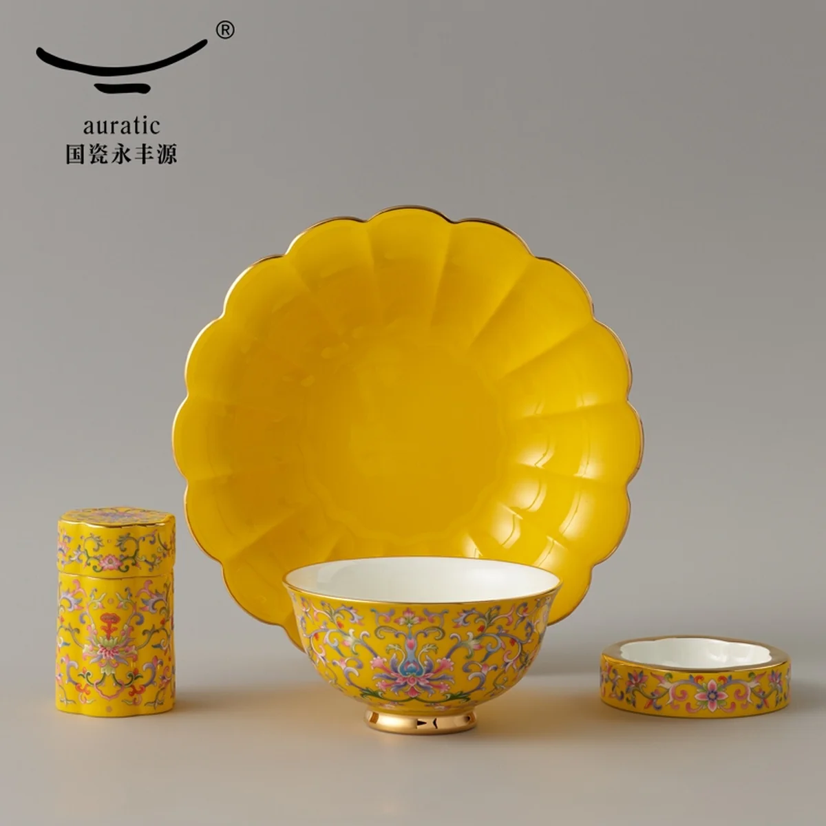 [China direct mail, time limit 5-7 days] AURATIC, Mr. Porcelain New Palace Porcelain 69-head Middle Cutlery Set, Luxury Edition Ceramic Dinnerware for 6