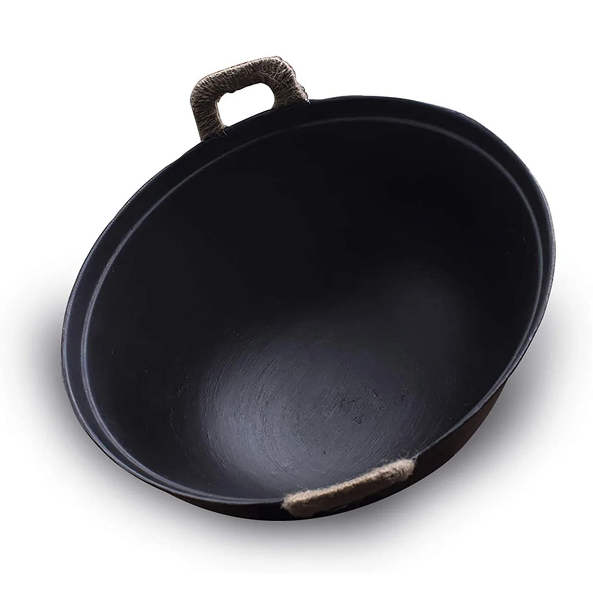 Zhensnahuan double ear cast iron pot Handmade cast iron pot with moiré pattern Uncoated Lightweight and durable Special for open fire 32/36/38/40cm