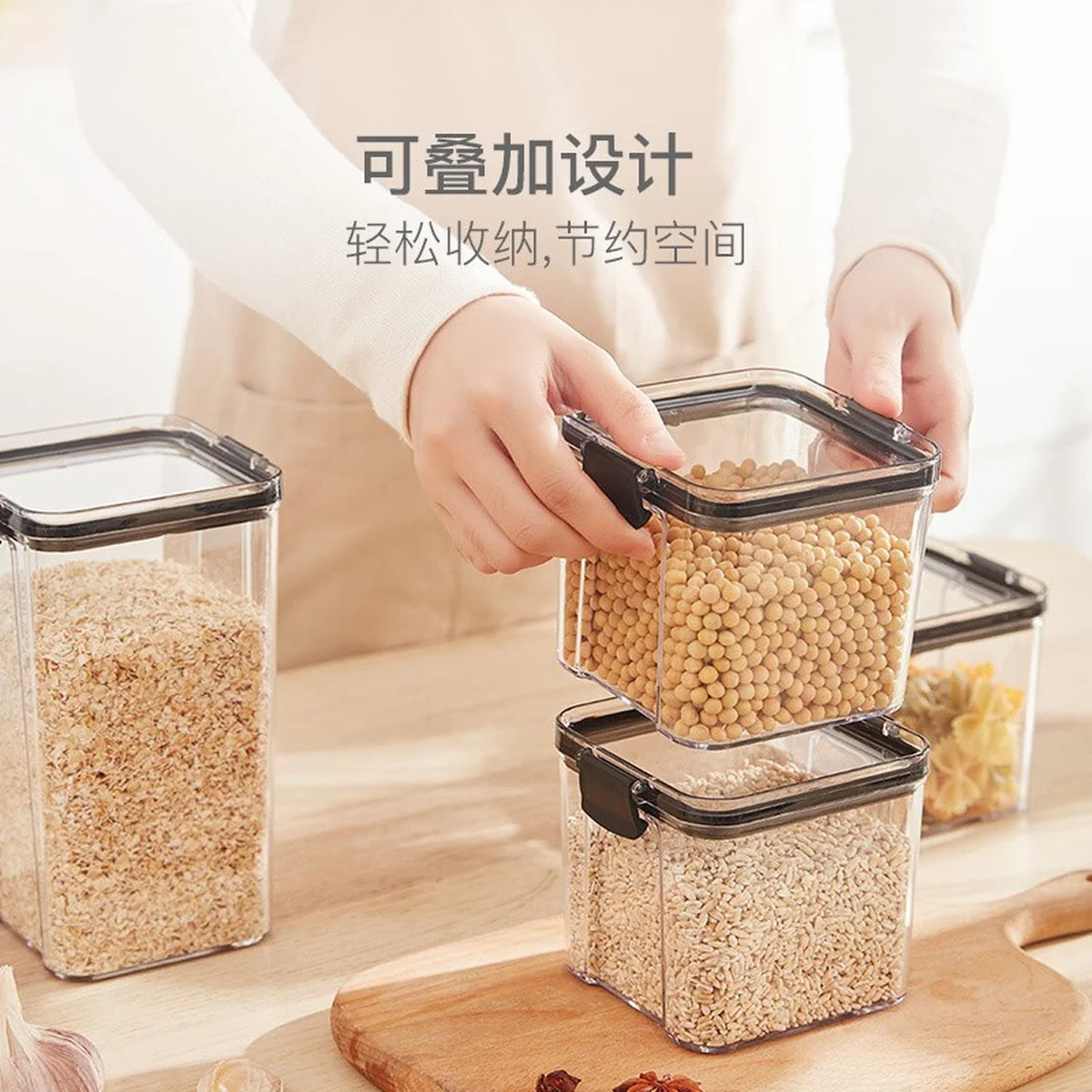 Lifease, Food Storage Container, 12-Piece Set, Sealed Moisture-Proof, Four Sizes