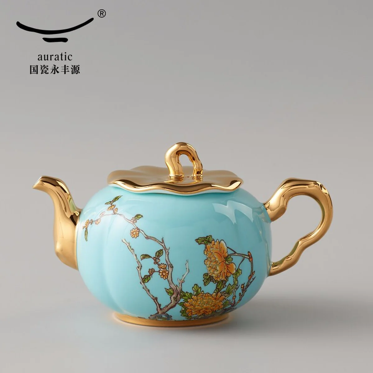 Auratic, "Mrs. Porcelain·West Lake Blue", Portable Travel Tea Set, 6 Pieces