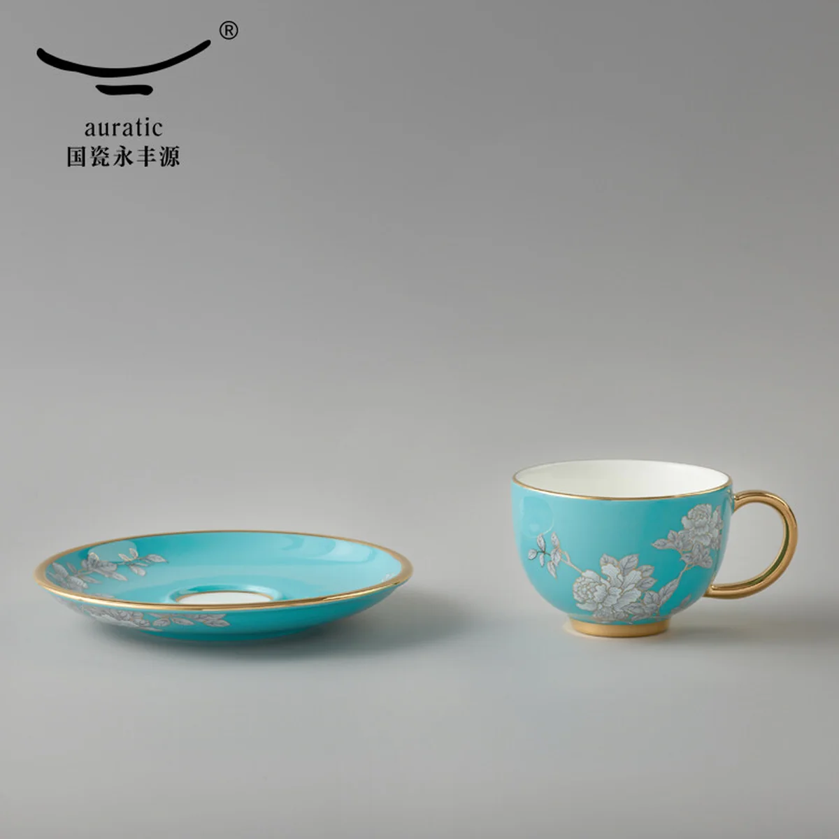 Auratic, Ink Peony, 2-piece Cup, Ceramic Tea Cup，Coffee Cup, 150ml