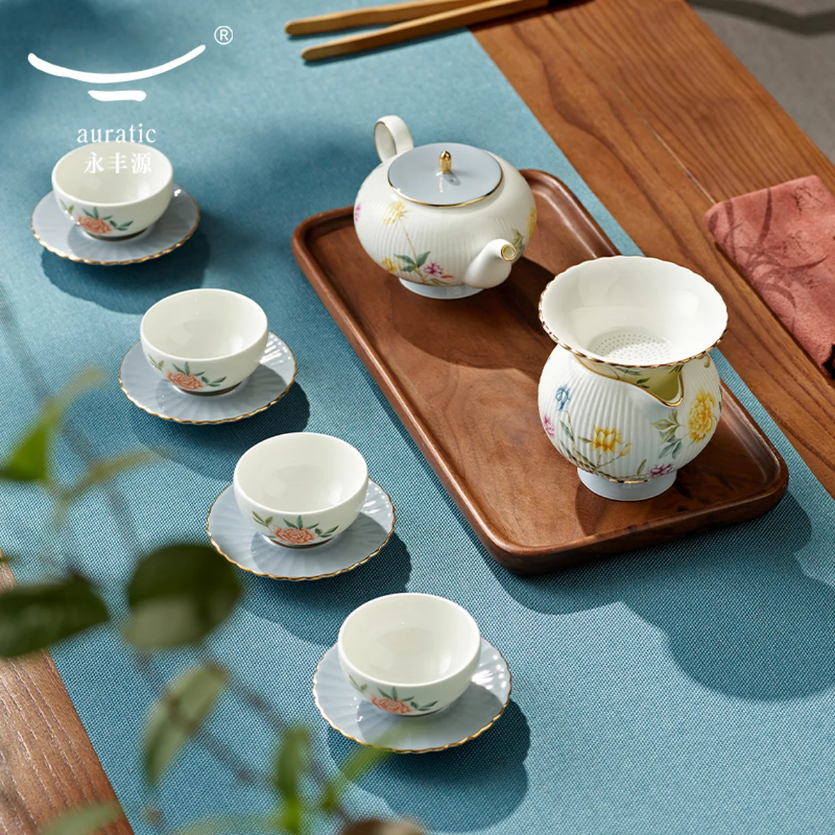 【中国直邮，时效10-15天】Auratic 国瓷永丰源月亮时光12头茶具（4人位）