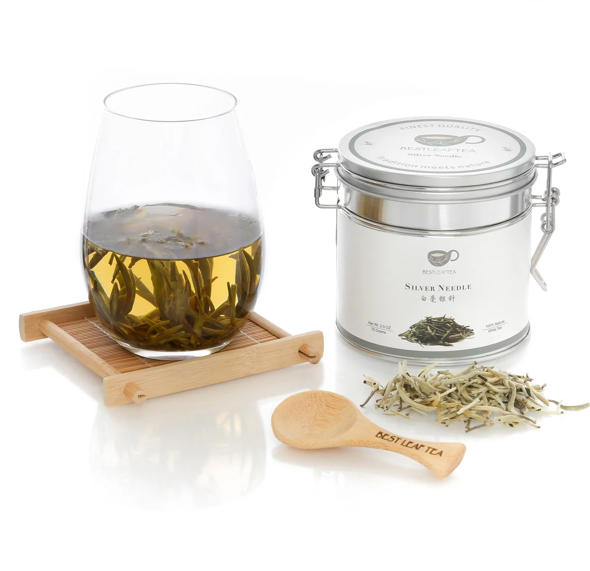 BESTLEAFTEA Organic White Tea Fujian White Silver Needle 2.5OZ