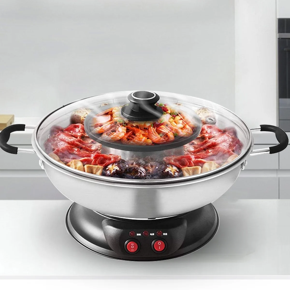 Sonya multi-function shabu-shabu pan, household electric oven, SYHS-4L, independent temperature control, rapid heating, 4L