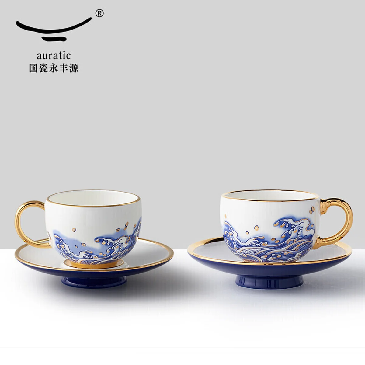Auratic, Mr. Porcelain Sea Pearl, 4 Pieces Coffee Cup, Tea Cup 140ml*2