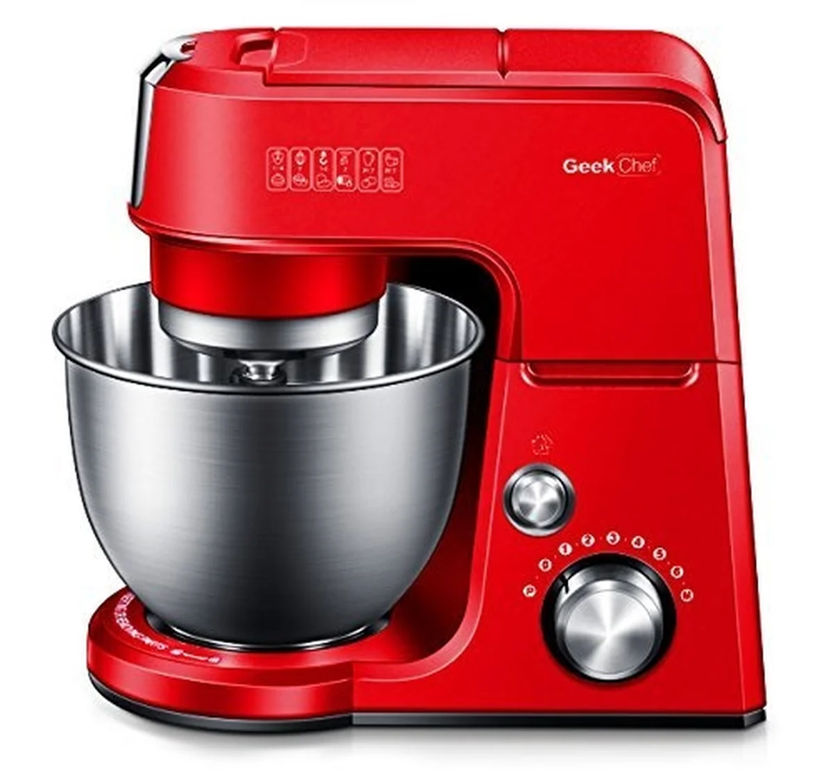 Geek Chef  2.5 Litre (L) / 2.6 quart (qt.) Mini Size 4-in-1 Die-cast Tilt Head Stand Mixer with 4 Power Outlets GM25 