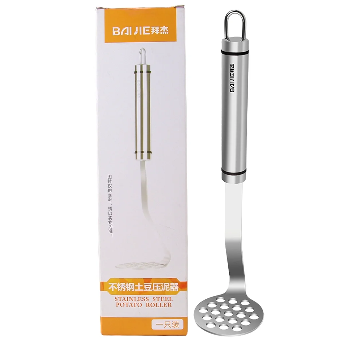 Baijie 304 stainless steel pressed potato masher, Fruit squeeze, Multifunctional mash