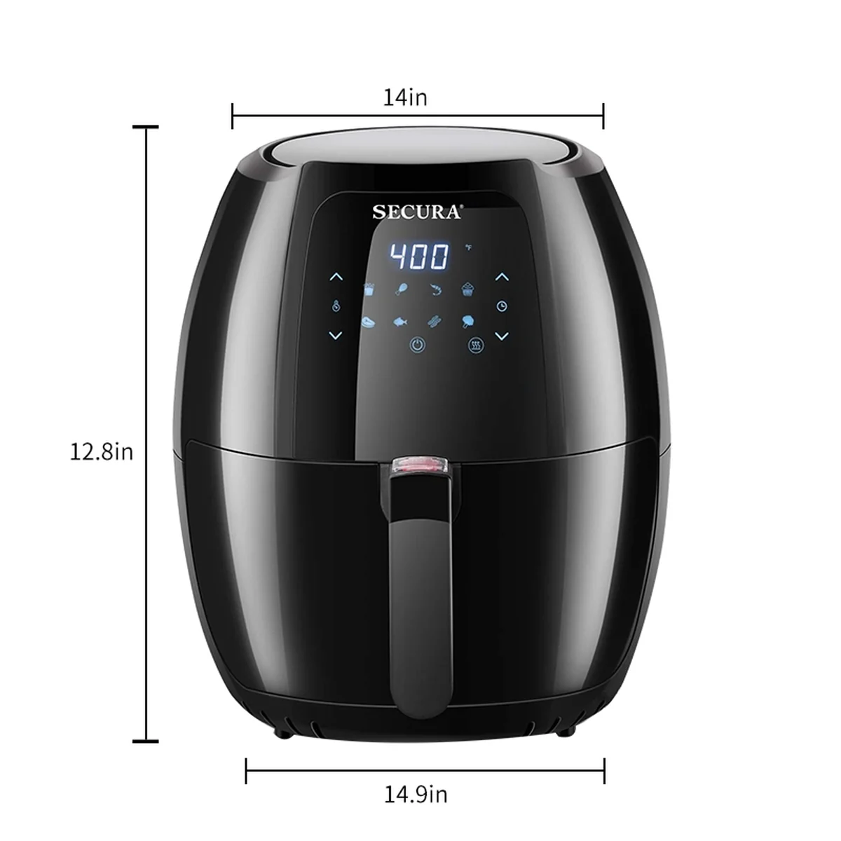 Secura Fully Automatic Air Fryer YJ-702A LCD Display Oil-free Cooking 6.3Qt