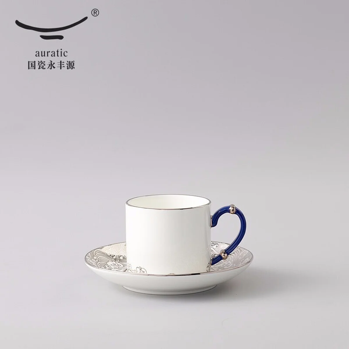 Auratic, Mr. Porcelain Sea Pearl, 4 Pieces Coffee Cup Saucer, Tea Cup, 180ml*2