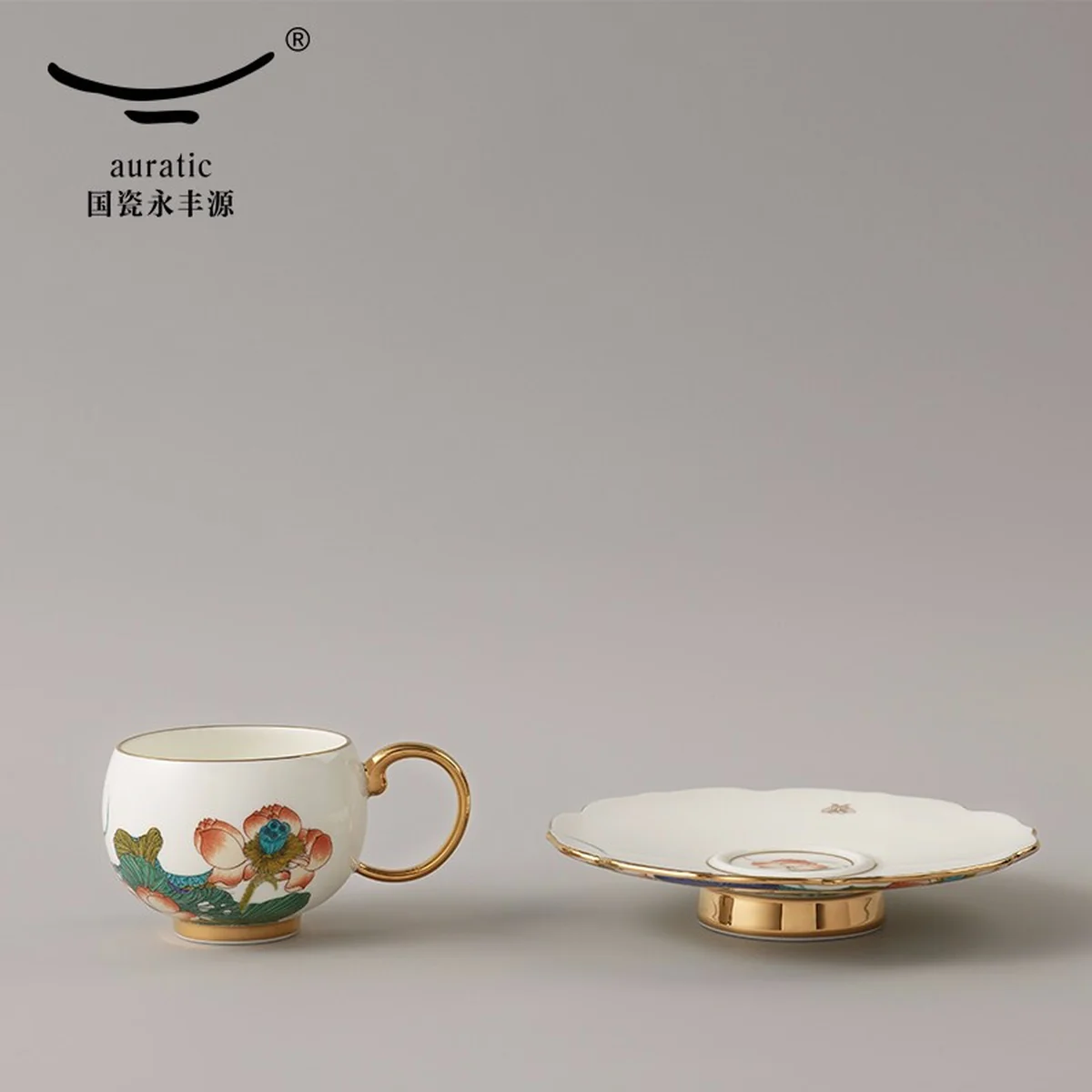 Auratic, Porcelain, happiness and naruto, 2-pcs Coffee Cup & Saucer, tea cup, 180ml