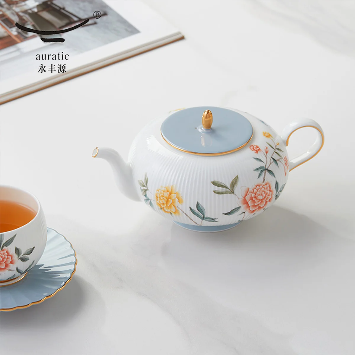【中国直邮，时效10-15天】Auratic 国瓷永丰源月亮时光10头茶具