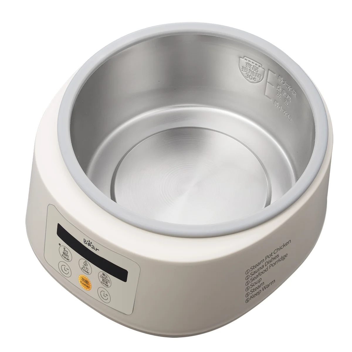 Bear  Multi-functional Electric Steam Cooker DQG-A30C1 with Natural Ceramics Pot  Distilled Cooking  3L