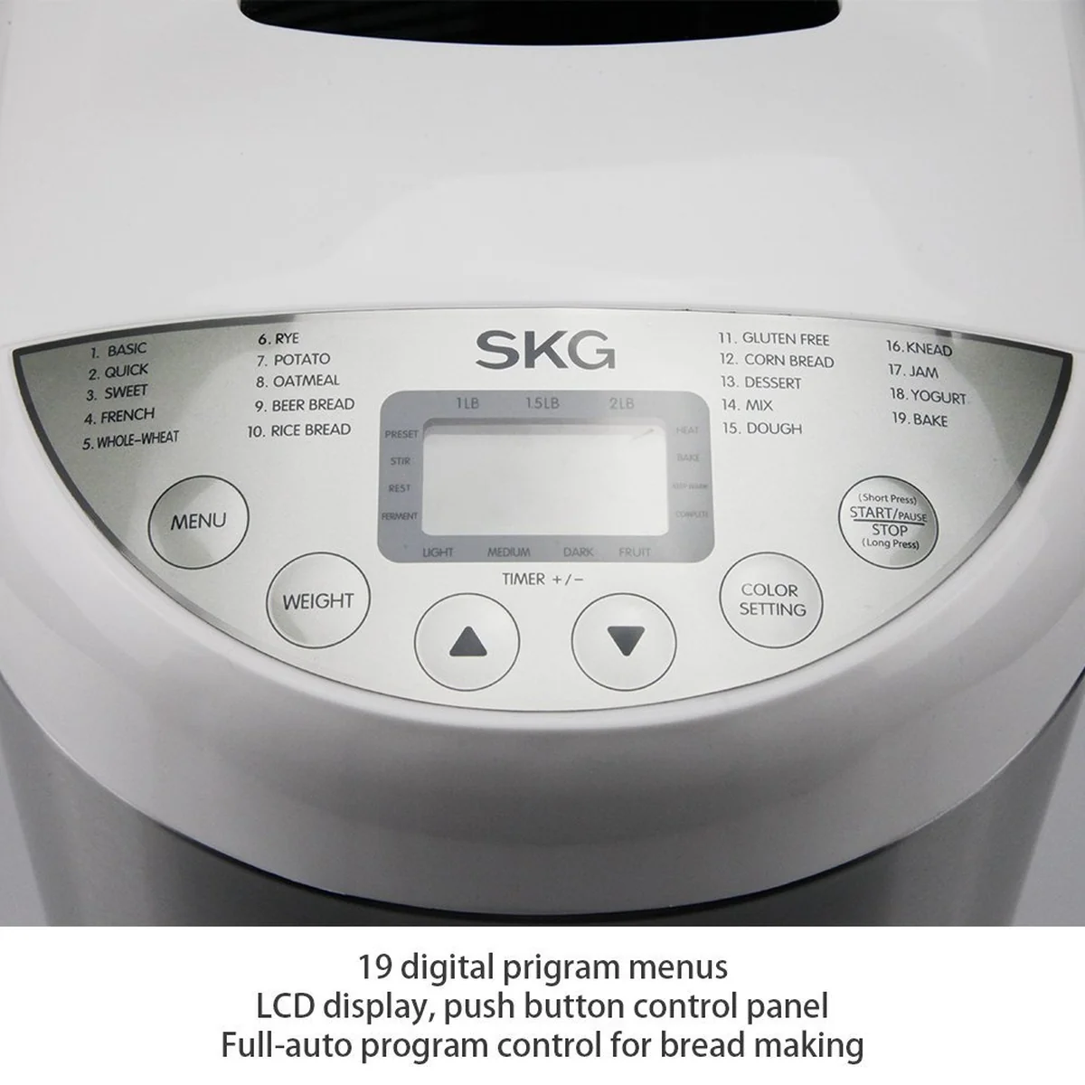 SKG 2LB Automatic Programmable Bread Machine Multifunctional Bread Maker 3950 