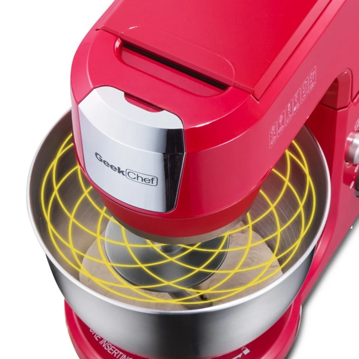 Geek Chef  2.5 Litre (L) / 2.6 quart (qt.) Mini Size 4-in-1 Die-cast Tilt Head Stand Mixer with 4 Power Outlets GM25