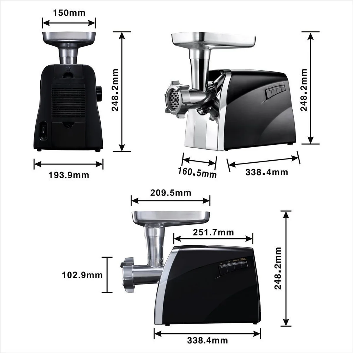 Avan-Pacific UMG-3010 LongLife Metal-Gear Heavy-Duty Electric Digital Light Touch Meat Grinder