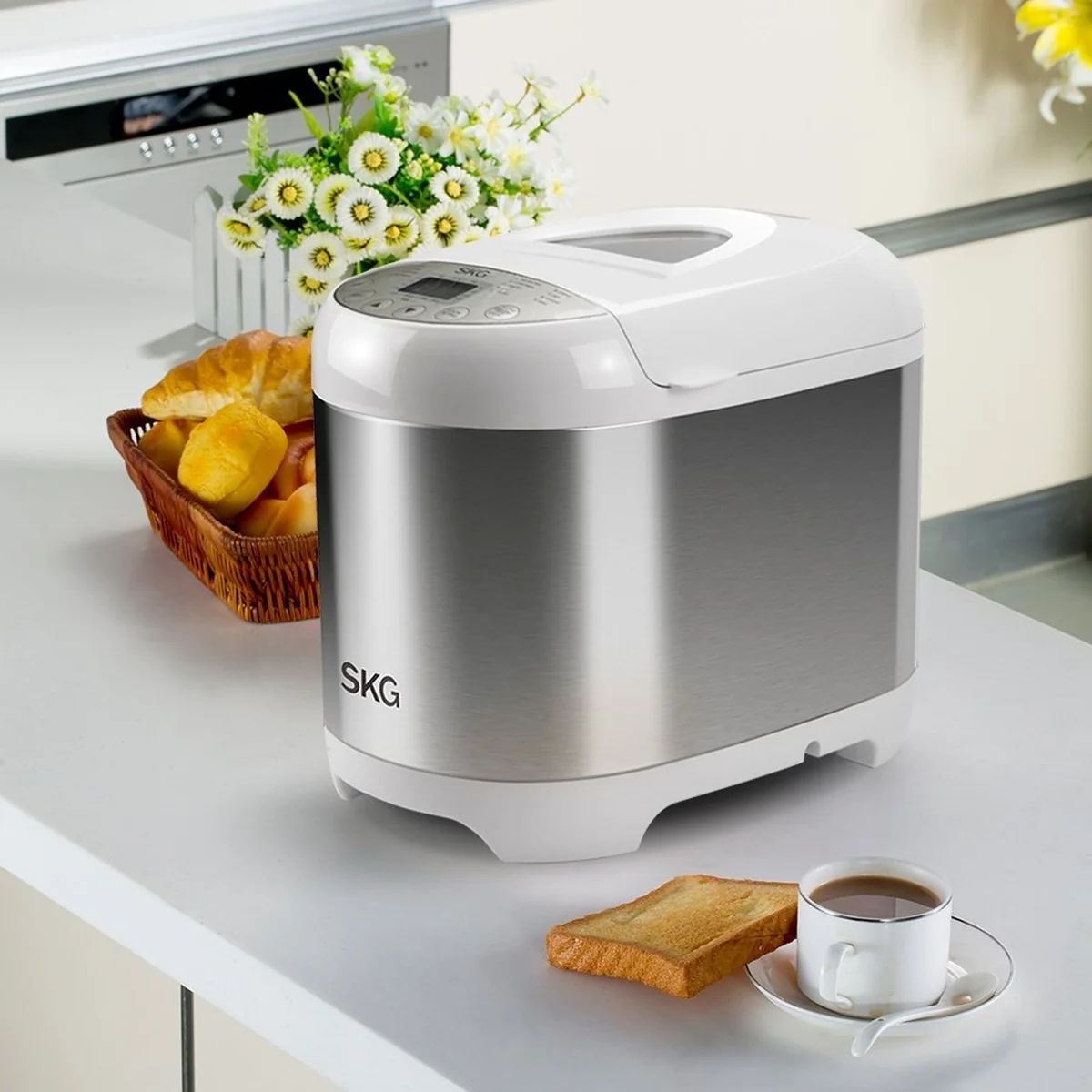 SKG 2LB Automatic Programmable Bread Machine Multifunctional Bread Maker 3950 