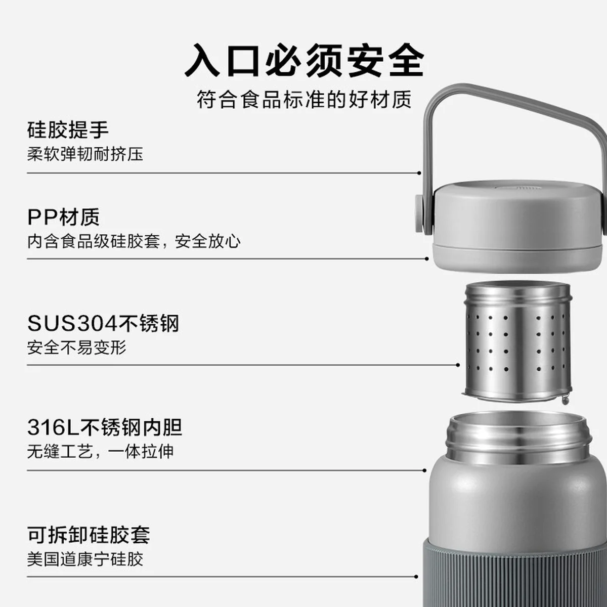 Buydeem, Tea mug, Tea water separation, Heat preservation and cold preservation, Multi-color optional, 400ml
