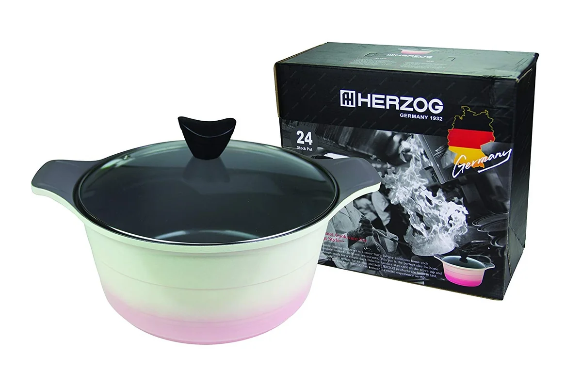 Concord Korean Pearl Ceramic Ear Soup Pot Natural Health 5qt