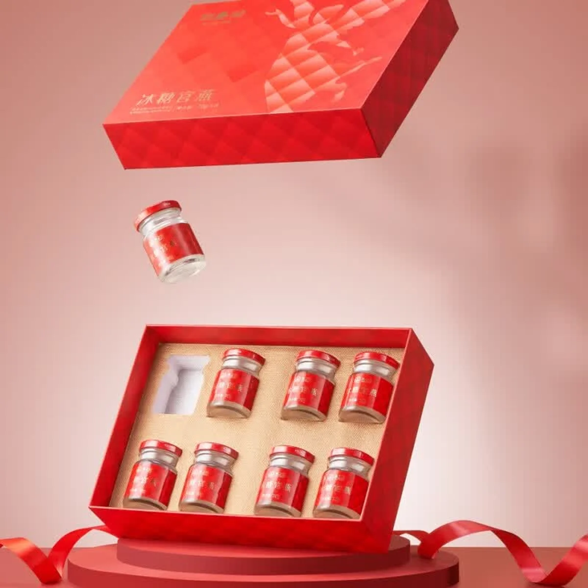 Yanzhiwu ， Pin Yange Rock Sugar Imperial Bird's Nest，Ready-to-Eat Nutritional Bird's Nest ， Gift Box Set (Ideal for Gifting or Personal Enjoyment) ，70g x 8 Bottles