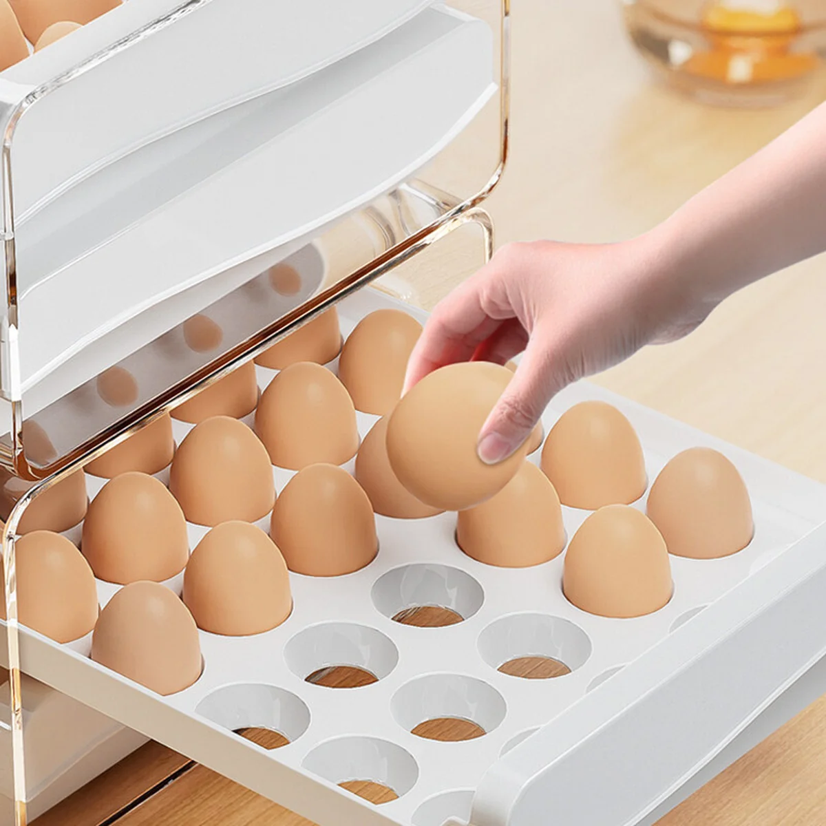 【China direct mail, delivery time 10-15 days】JBS Egg Box Fresh Storage Box Kitchen Supplies Fresh Storage Box Egg Grid Divided Egg Storage Box