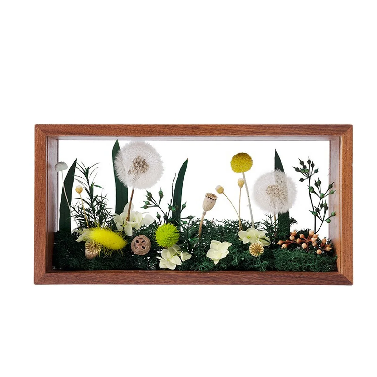 【Direct Shipping from China, Delivery in 8–20 Days】JoyFlower Preserved Dandelion Gift Box, Mother’s Day, Valentine’s Day, Birthday and Anniversary Gift, Green Dandelion Frame, Large