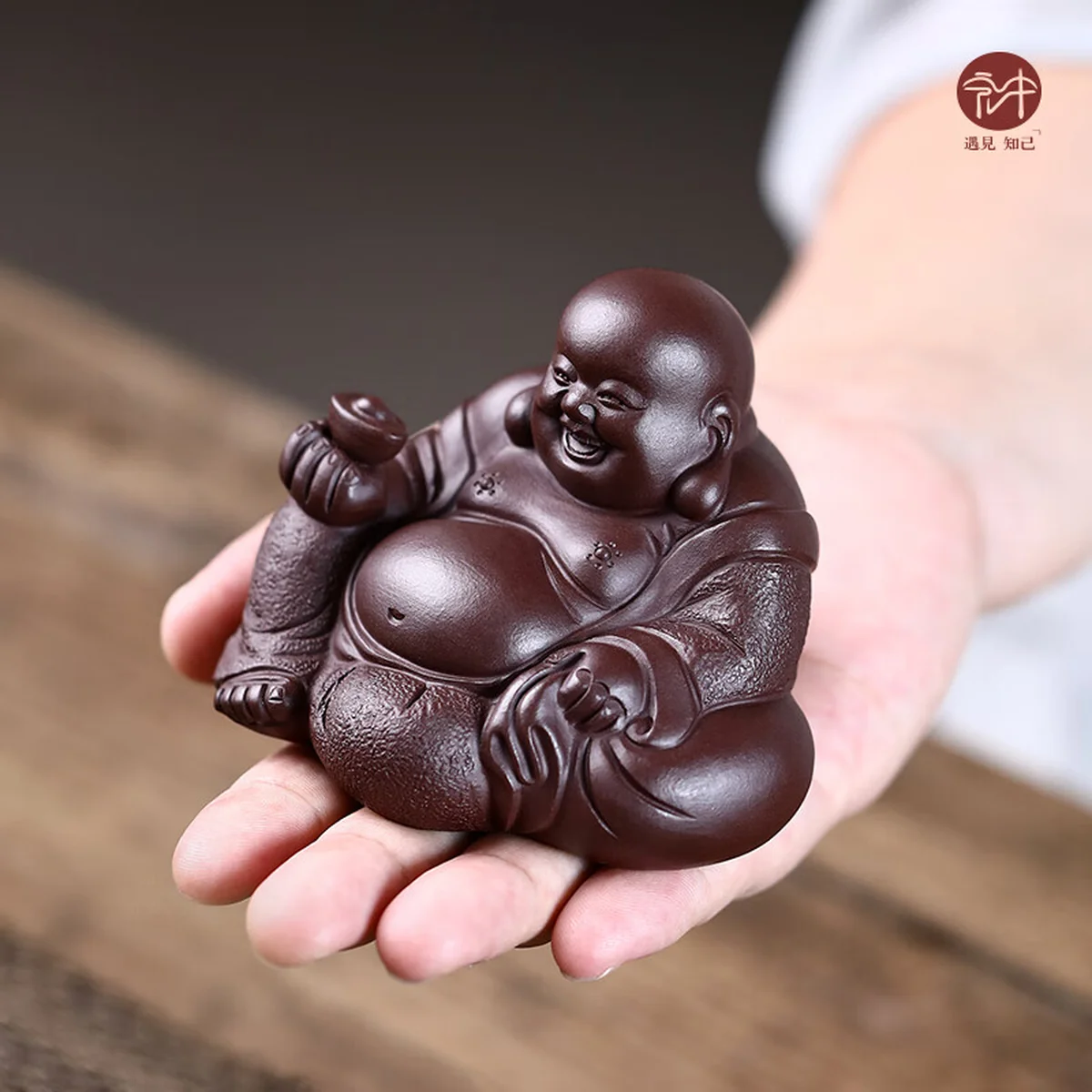 【China Direct Shipping, 10-15 days】Hongzhong Purple Clay Tea Pet Maitreya Buddha HZCC001 Superb and delicate Tea Table Ornament