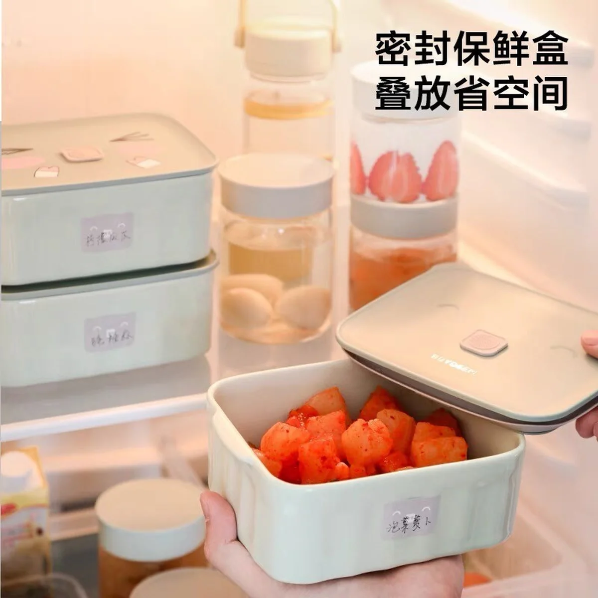 【包邮】Buydeem北鼎 猪猪盒多功能陶瓷带盖食盒CT1006A1 浅杉绿 可蒸可烤可微波 北鼎蒸锅可放两盒