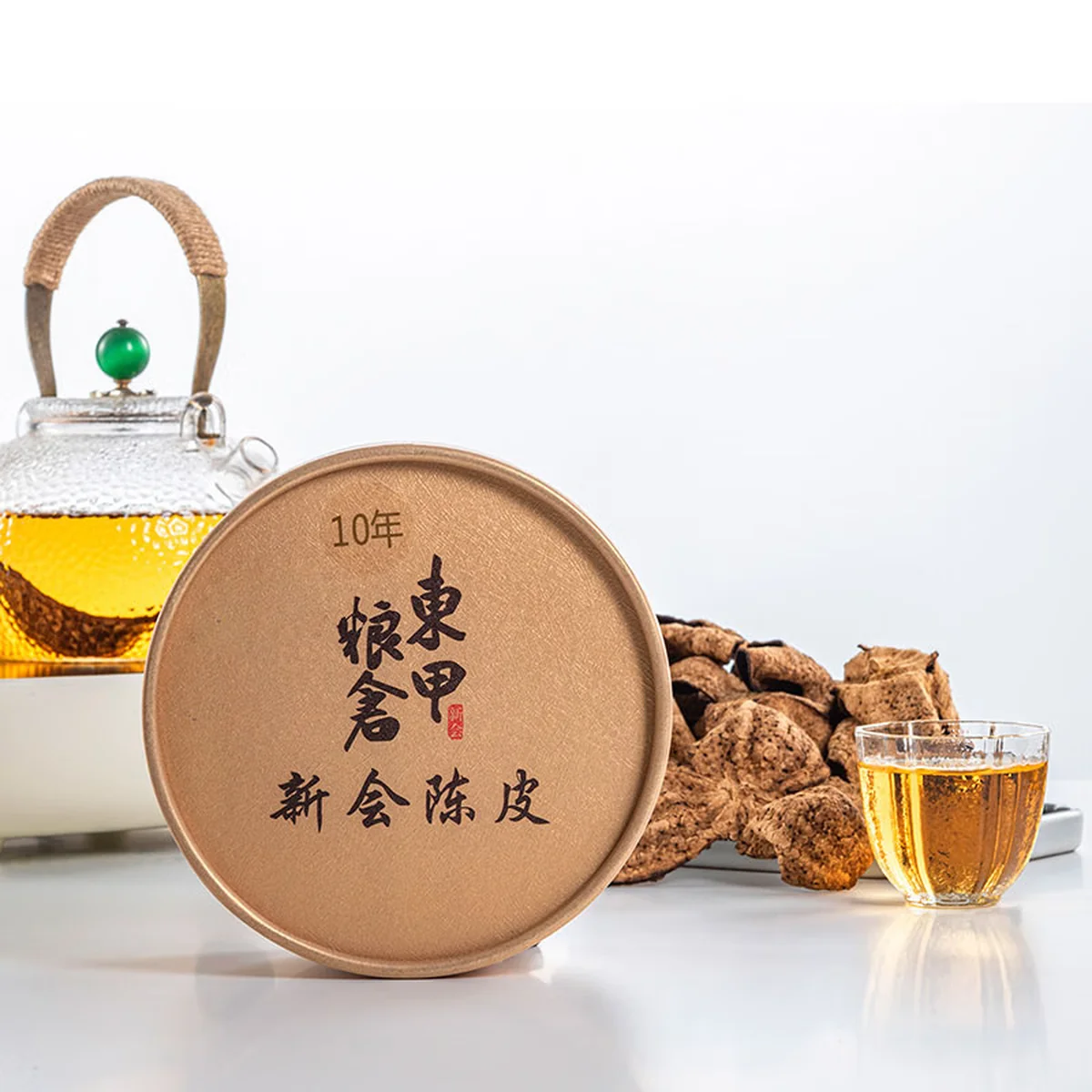 【Direct shipping from China, 10-15 days】Dongjia Granary Xinhui Authentic Tangerine Peel 10 Years Genuine Tangerine Peel Gift or Drink 10 Years Tangerine Peel 50g * 1 box