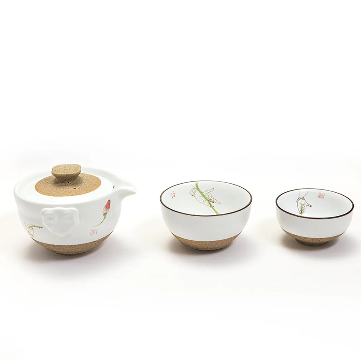 【中国直邮，时效10-15天】正山堂 沐荼 快客杯 茶具套装 便携式旅行茶具小套装随身户外露营快客杯  900205