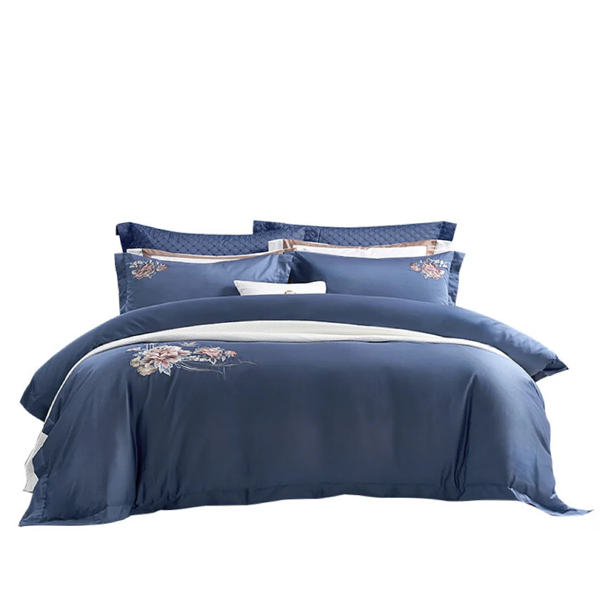 [China Direct Mail, 8–20 Days] Fuanna Bedding 4-Piece Set, Premium Pure Cotton, Fanhua·Jinnian Collection, Flat-Sheet Version, Duvet Cover 230*229cm