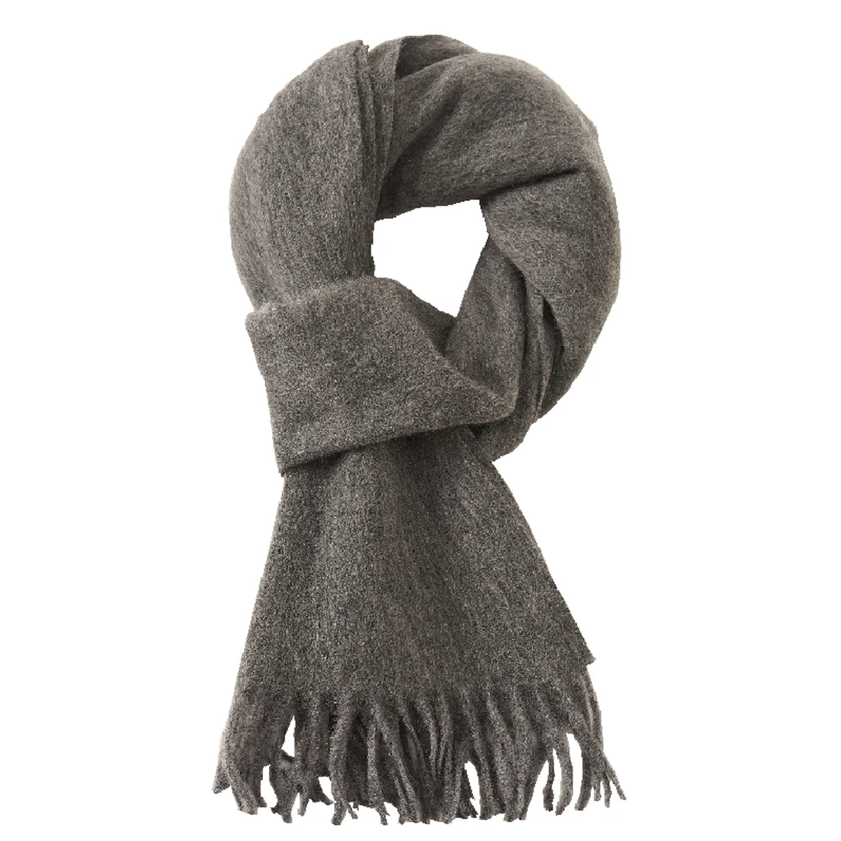 【China Direct Mail, Delivery Time 8-20 Days】HENGYUANXIANG Cashmere Scarf, Thickened for Autumn/Winter Warmth, Pure Cashmere, Solid-Color Shawl Scarf in Gift Box, Medium Grey