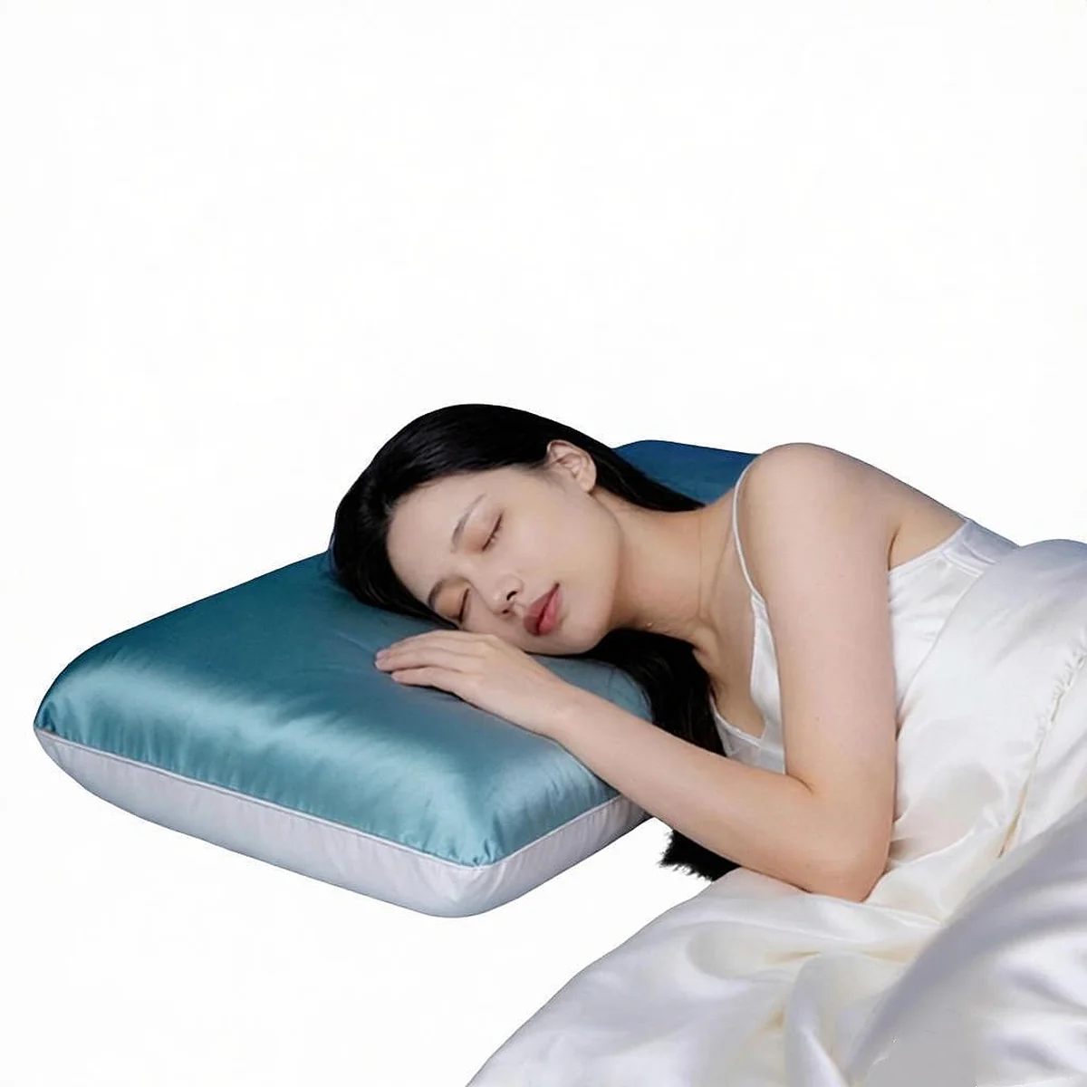 【China Direct Mail, Delivery Time 8-20 Days】QIANHUANG Deep-Sleep Silk Pillow Pro4.0, Zero-Pressure Memory-Foam Pillow Core, Adult, 70*40*10cm