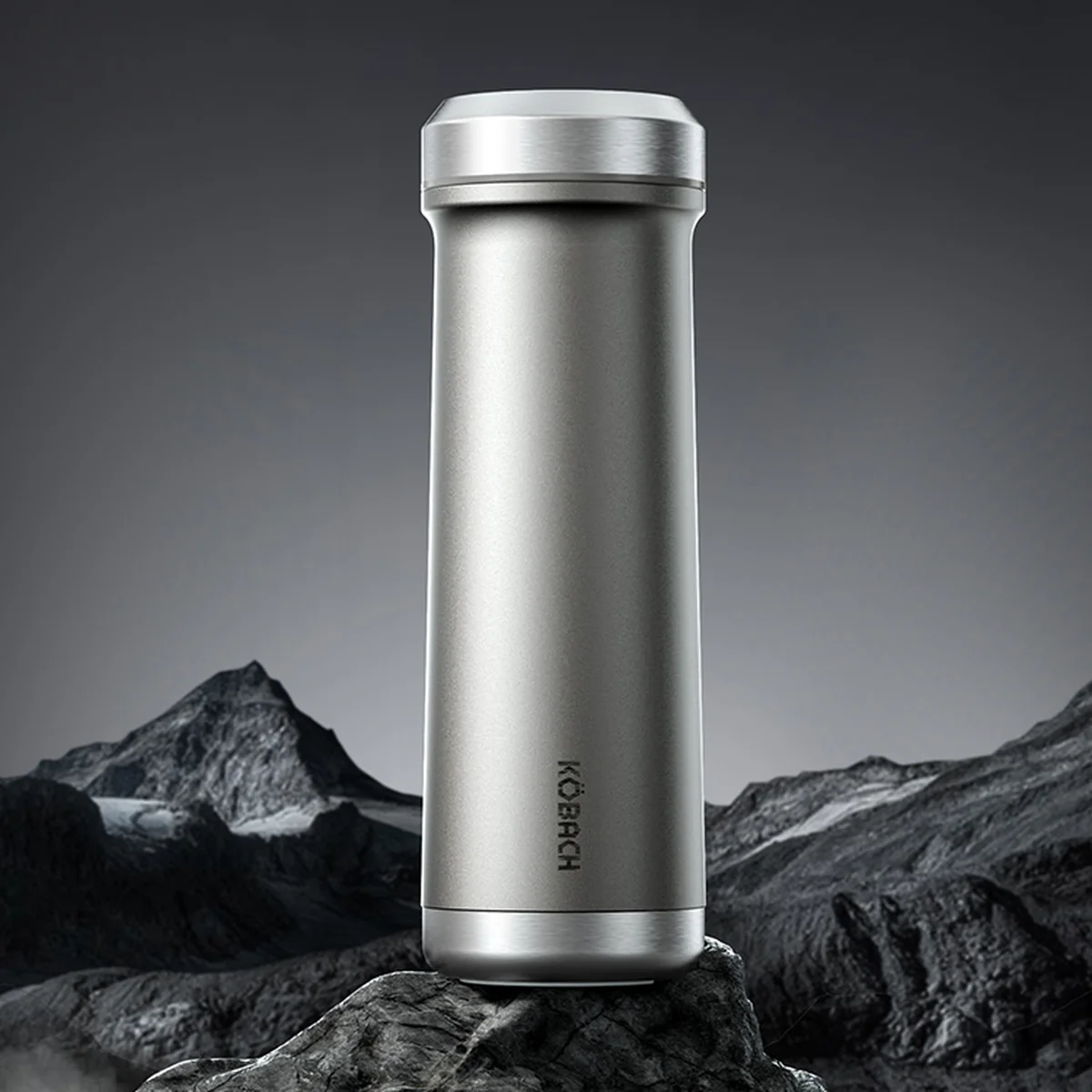 Kobach Titanium Crystal Series Pure Titanium Vacuum Insulated Mug 450mL (Intercloud Grey)