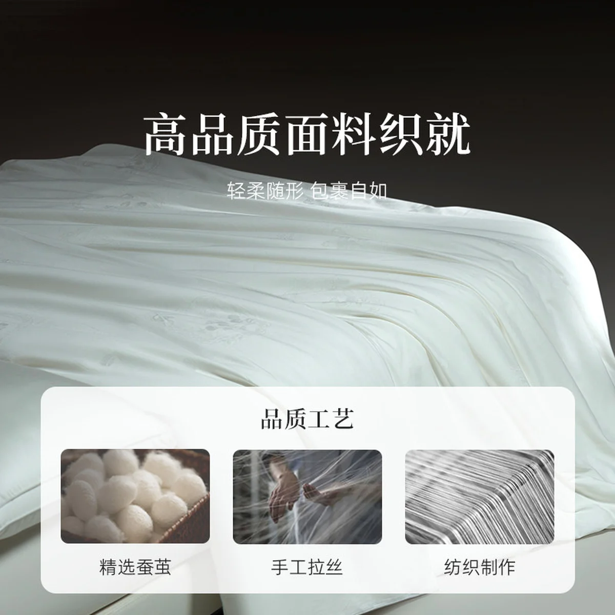 【中国直邮，时效8-20天】万事利 100%桑蚕丝低敏蚕丝被 立体提花四季被 万事顺意蚕丝被 220*240cm（1500g）