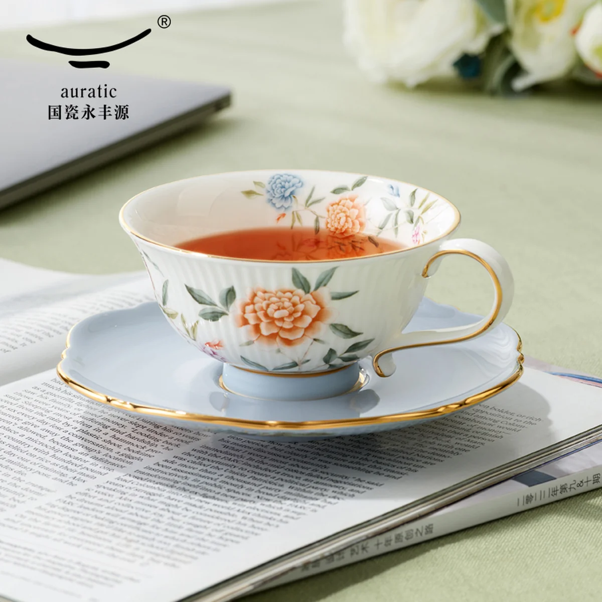【中国直邮，时效10-15天】Auratic 国瓷永丰源月亮时光10头西式下午茶套具（2人位）