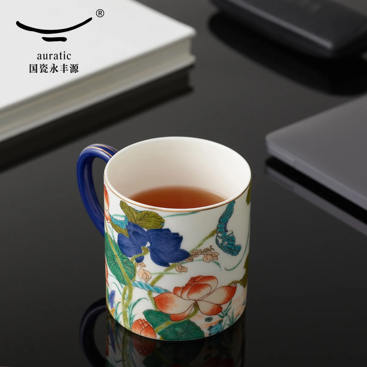 [China Direct Shipping, 10-15 days] Auratic China Porcelain Yongfengyuan Happiness Tea Cup (350ml)