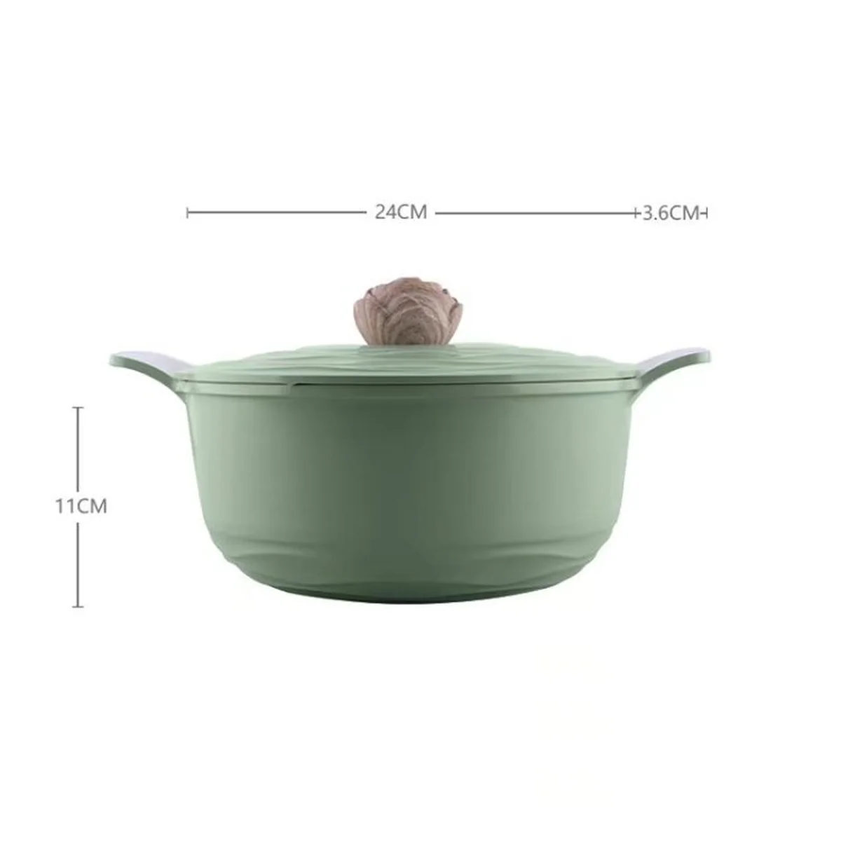 Amercook Forest Flower Series Ceramic Non stick Soup Pot Induction Cooker Gas Stove Universal 24cm Green