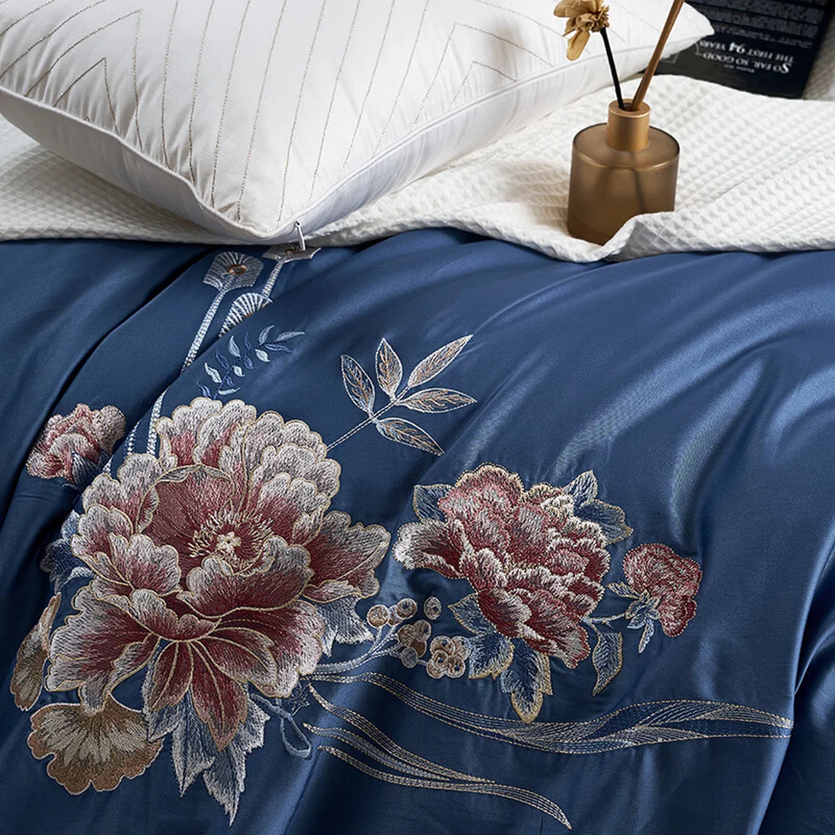 [China Direct Mail, 8–20 Days] Fuanna Bedding 4-Piece Set, Premium Pure Cotton, Fanhua·Jinnian Collection, Flat-Sheet Version, Duvet Cover 230*229cm