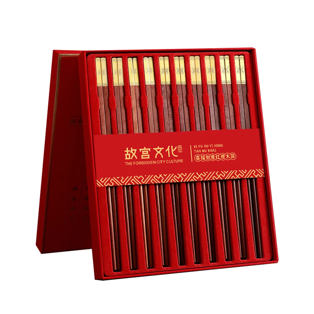 [China direct mail, 7-15 days] Tang Zong chopsticks Forbidden City cultural chopsticks preferred red sandalwood paint-free wax-free chopsticks TK20-5880X