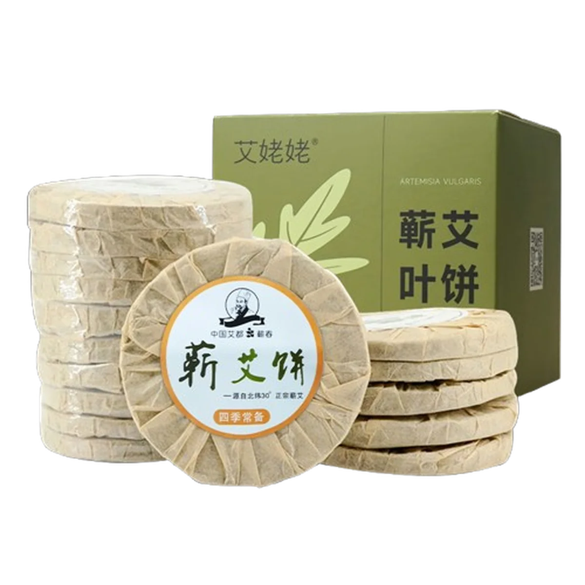 【中国直邮，时效5-12天】艾姥姥 蕲艾叶饼艾草泡脚药包儿童泡澡家用足浴养生洗脚祛寒湿气蕲春艾叶 12片/盒（2盒装）