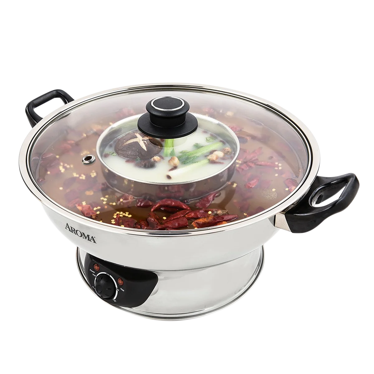 AROMA 5-Qt Electric Shabu Shabu Hot Pot ASP-600