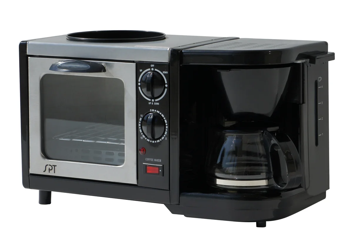 Sunpentown 3-in-1 Breakfast Maker (Toaster Oven,Coffee Maker,Frying Pan) BM-1107