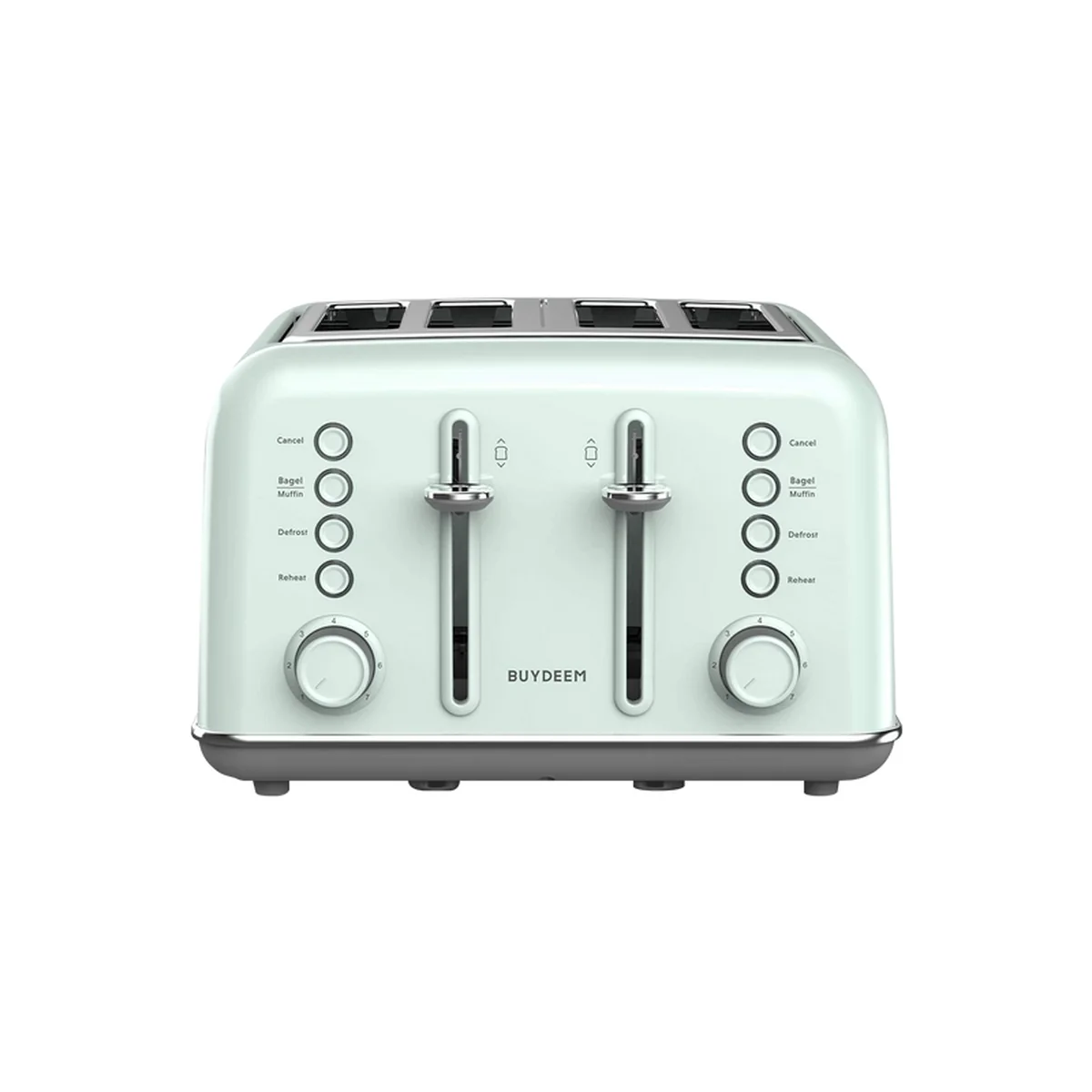 Buydeem four slice toaster bread machine DT-6B83G widened grill, seven-speed firepower, light green
