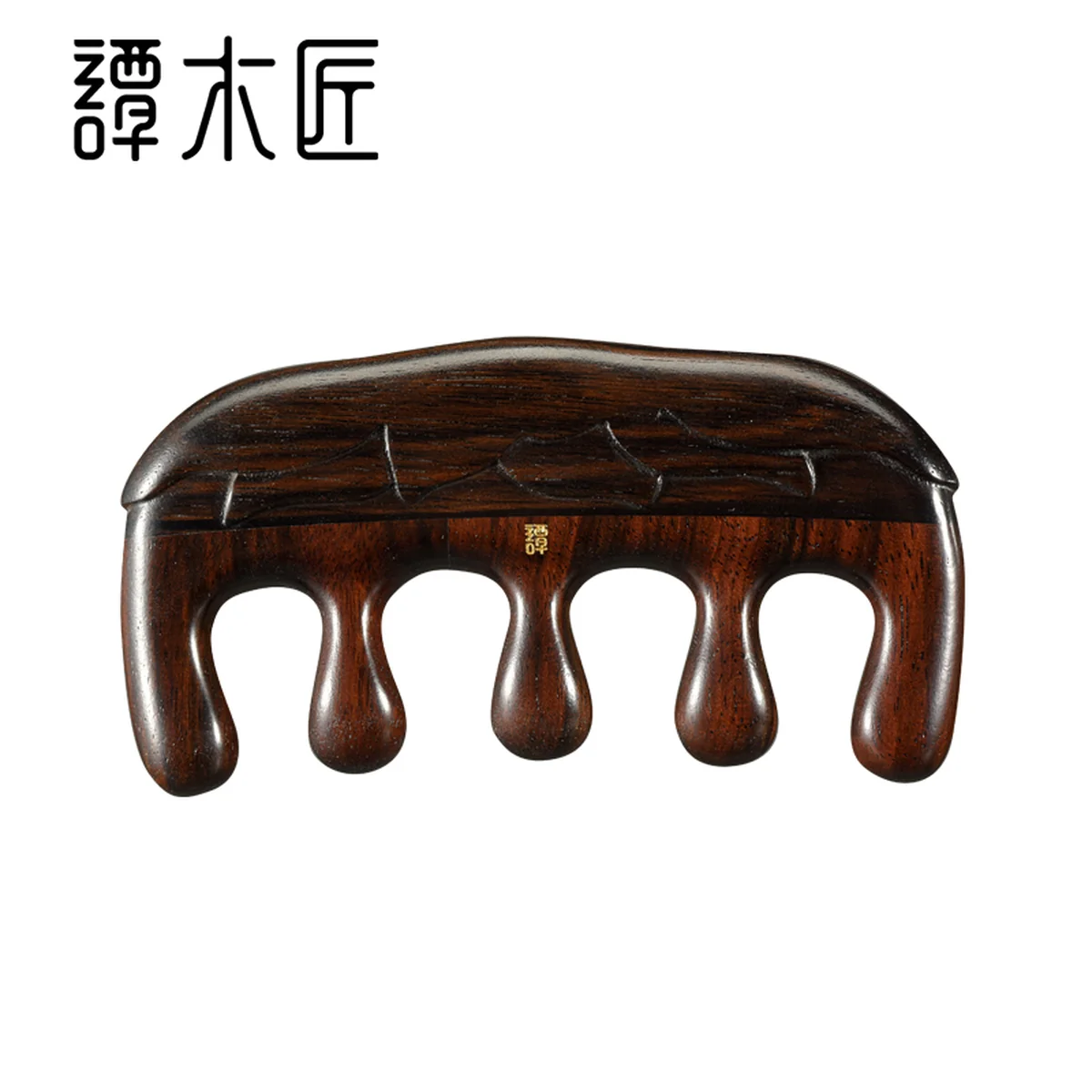 【中国直邮，时效8-20天】谭木匠 掌中梳-荷风 拨筋按摩黑檀木梳 礼盒装