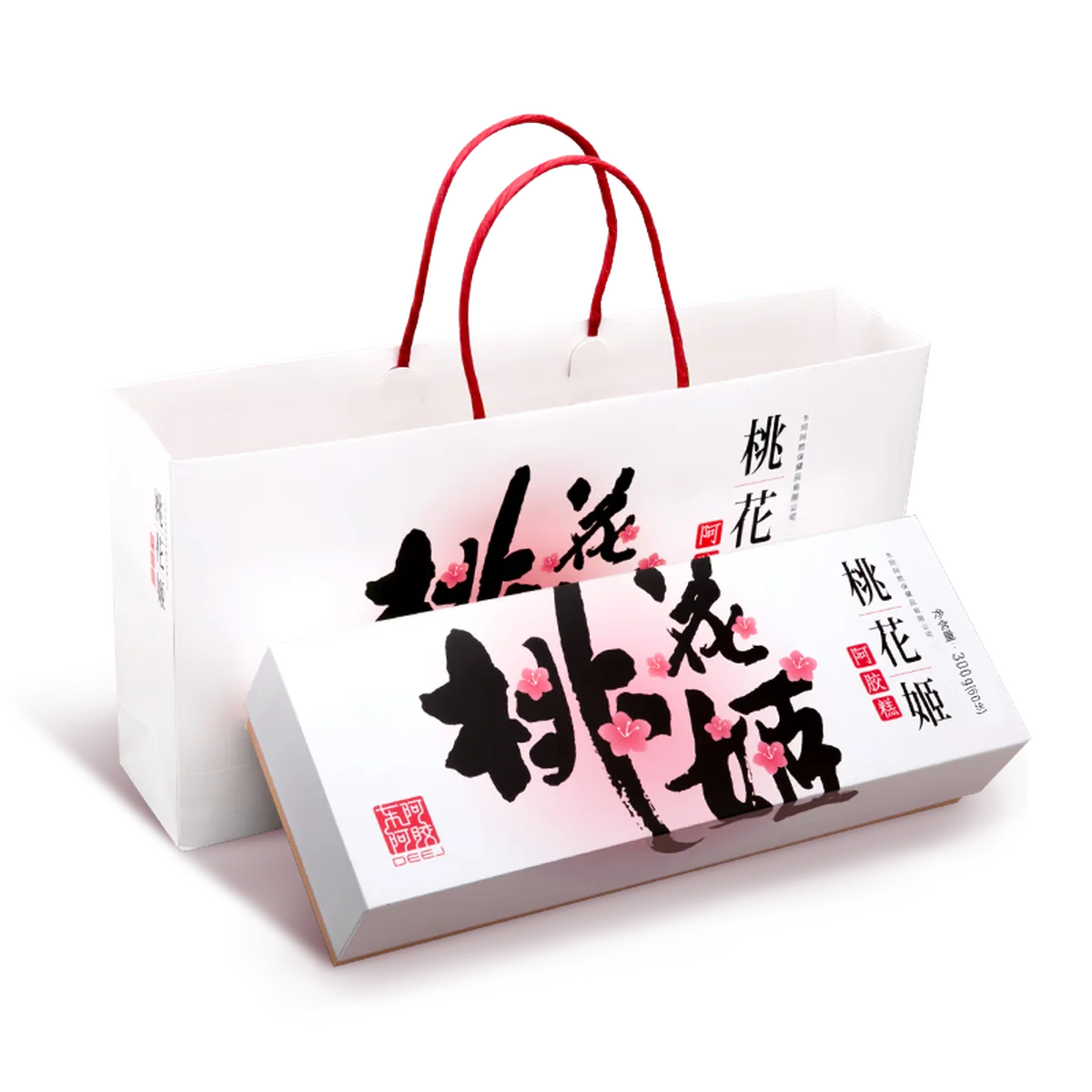 东阿阿胶桃花姬阿胶糕300g 即食阿胶糕固元糕营养品 纯天然健康零食送长辈（加州不发货）
