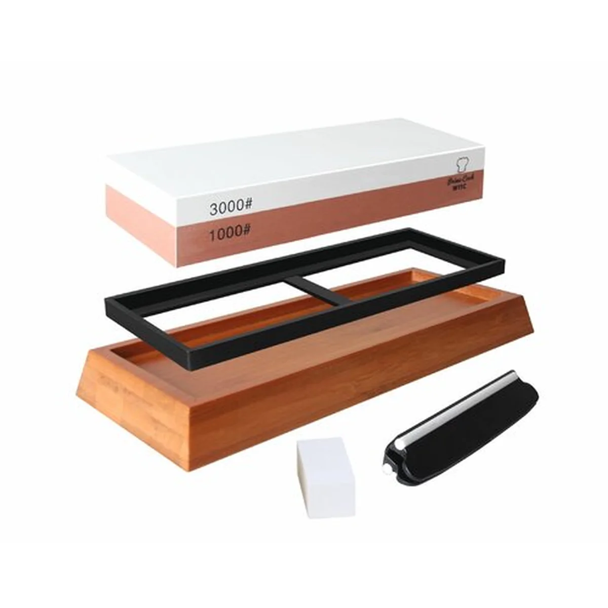 Prime Cook Double Grit Whetstone 1000/3000,Non-slip , Easy to Grind
