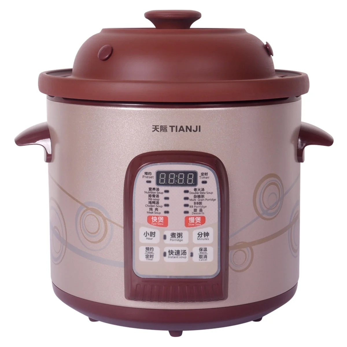 TIANJI TZDGD40-40SWD Purple Earth Clay Stew Pot