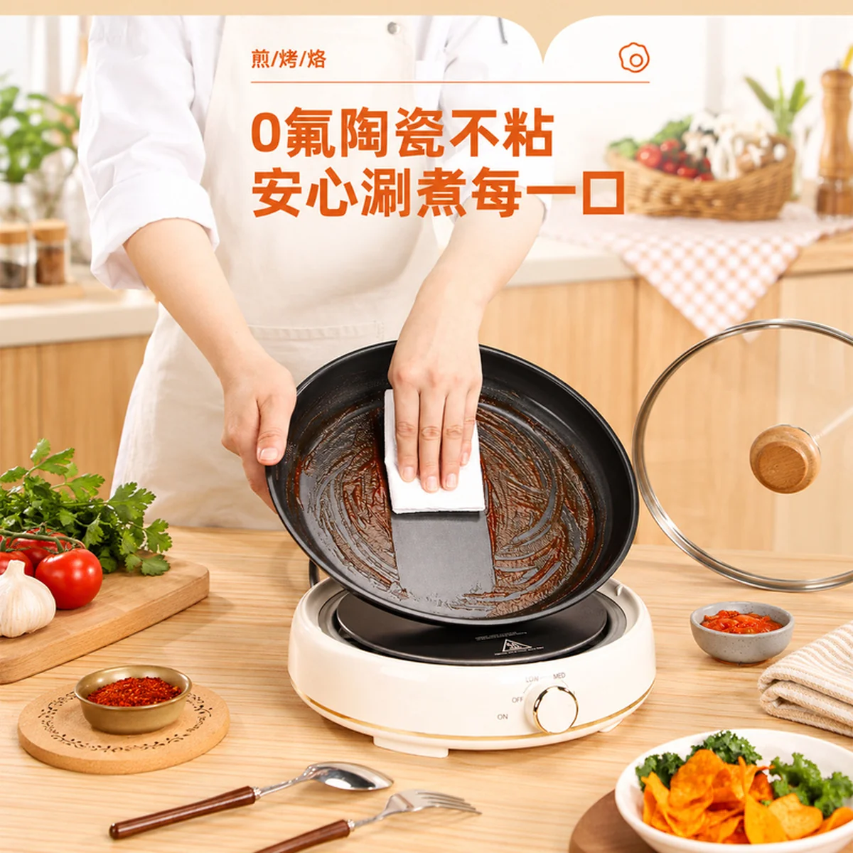 Joydeem 电火锅DHG-B601 家用分体式鸳鸯锅 涮煮一体电煮锅多功能电火锅6L大容量 （鸳鸯锅+烤盘）