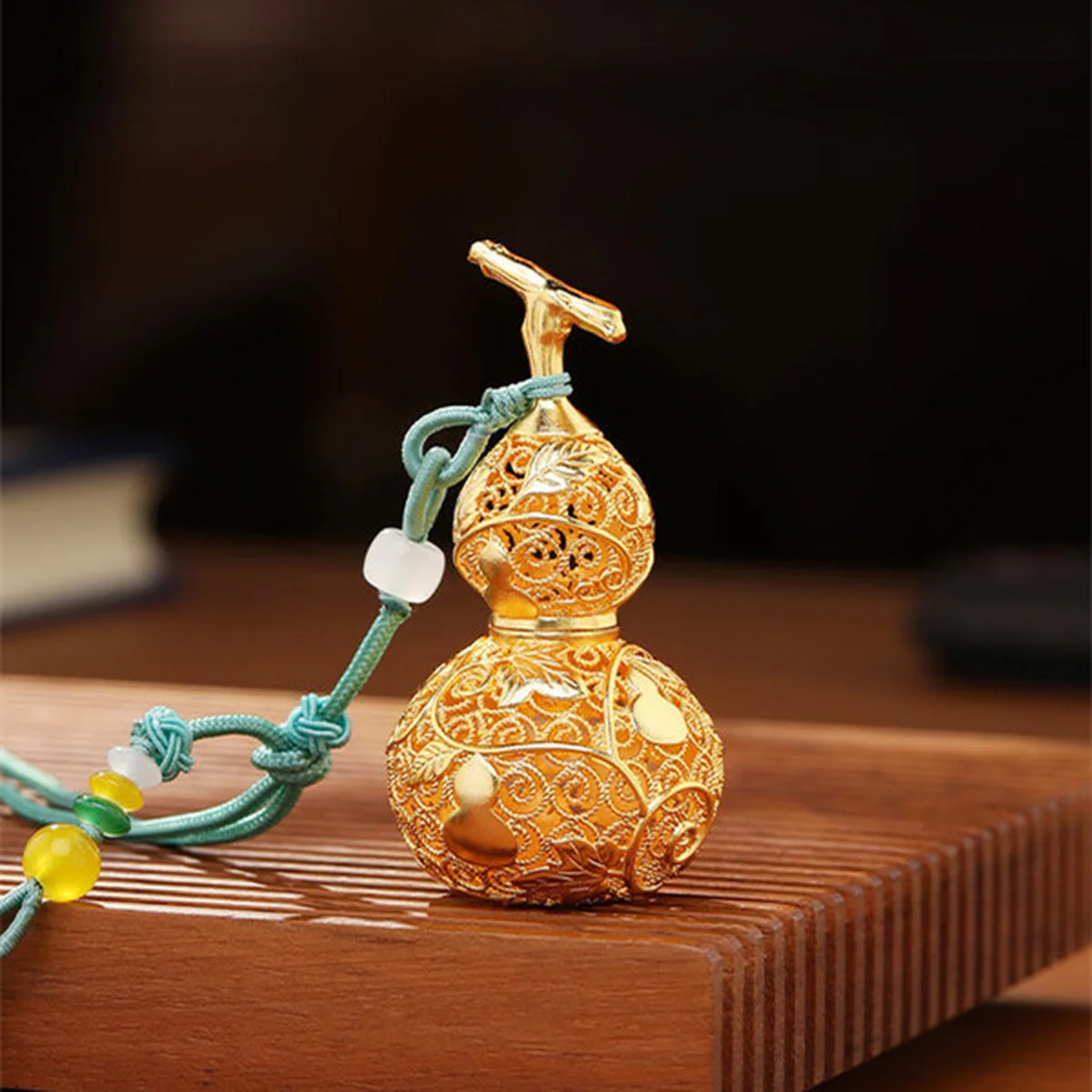 【Direct Shipping from China, Delivery in 8–20 Days】DamingTongjian Filigree Lucky Gourd Copper Ornament, Car Pendant, Keychain, Creative Office Desk and Grand Opening Decoration