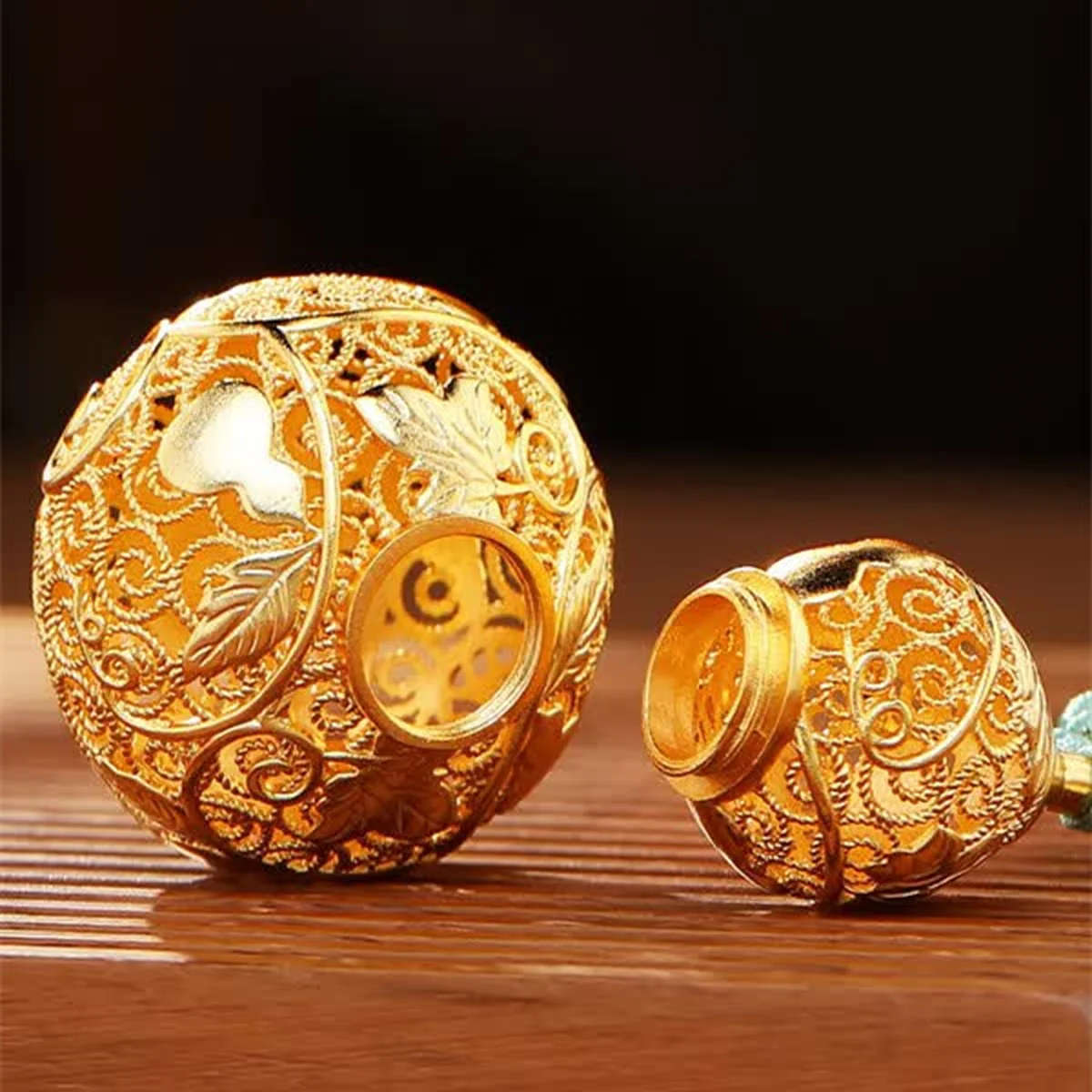 【Direct Shipping from China, Delivery in 8–20 Days】DamingTongjian Filigree Lucky Gourd Copper Ornament, Car Pendant, Keychain, Creative Office Desk and Grand Opening Decoration